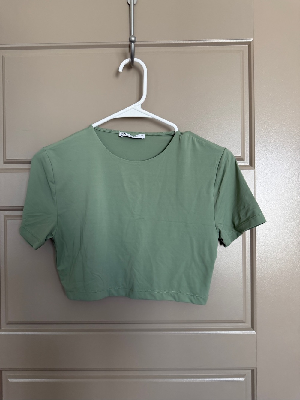 Zara Sage Green Cropped Tee